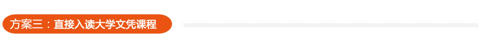 方案三:直接入讀大學(xué)文憑課程