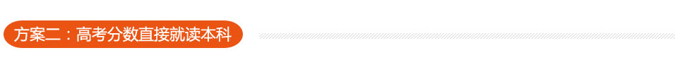 方案二：高考分數(shù)直接就讀本科